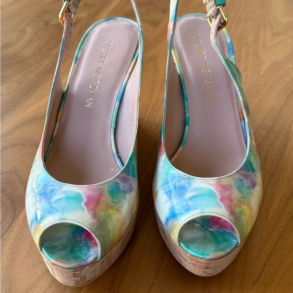 New with box - Stuart Weitzman Jean Lake Sunflower Wedges in 8.5
